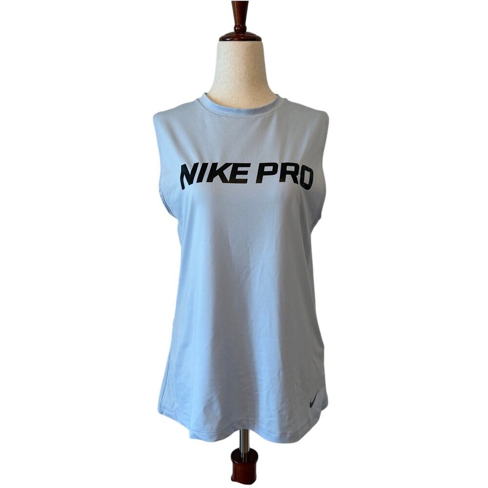 Nike Pro Dri-FIT Sleeveless Training Top, Women’s Large, Light Blue